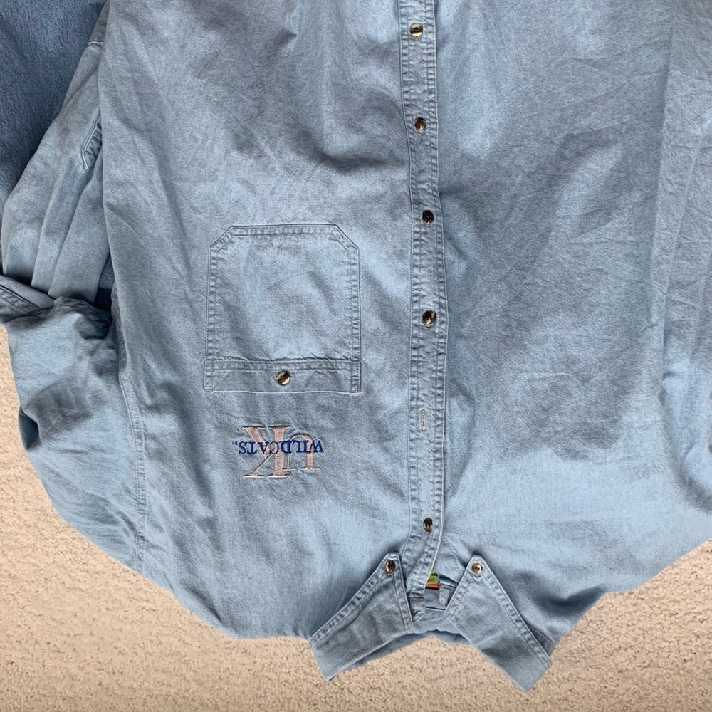 VINTAGE Kentucky denim button up. Go cats